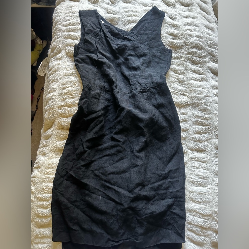 💓 Diana Slavin black small bodycon classy formal midi Dress business - Picture 1 of 2